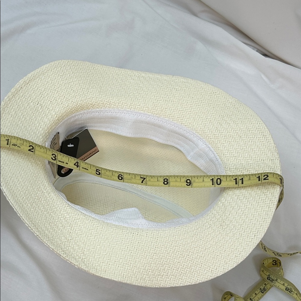Nicole Marciano Classic Cream Straw Fedora Hat with Black Band - Picture 8 of 8